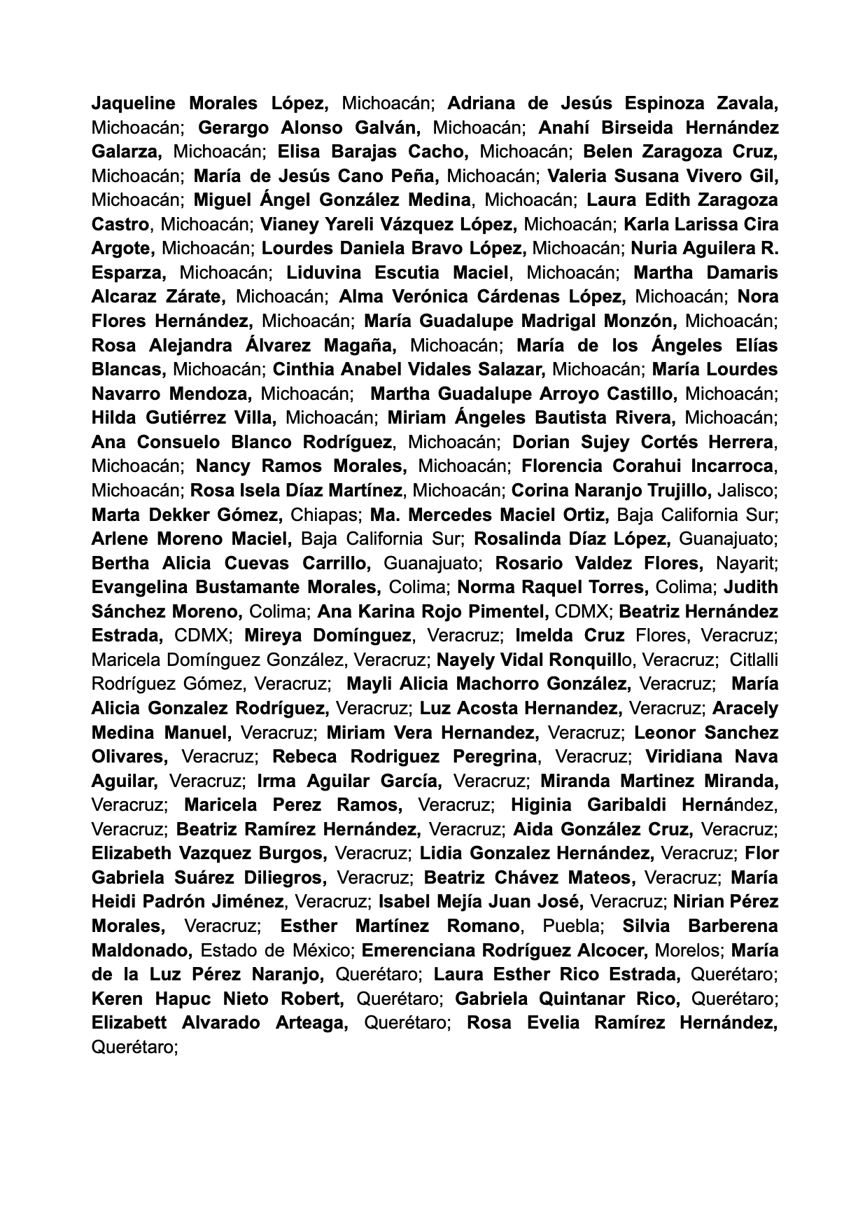 Pronunciamiento de la Sectorial de Mujeres, pagina 4