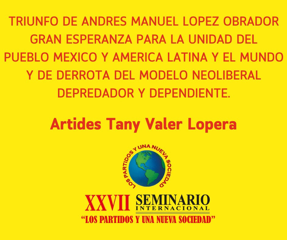 TRIUNFO DE ANDRES MANUEL LOPEZ OBRADOR GRAN ESPERANZA PARA LA UNIDAD DEL PUEBLO MEXICO